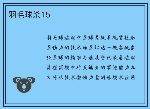 羽毛球杀15